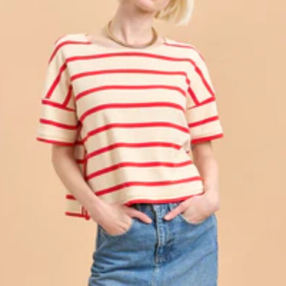 La Ligne Short Sleve Breton Tee - Picture 1 of 4